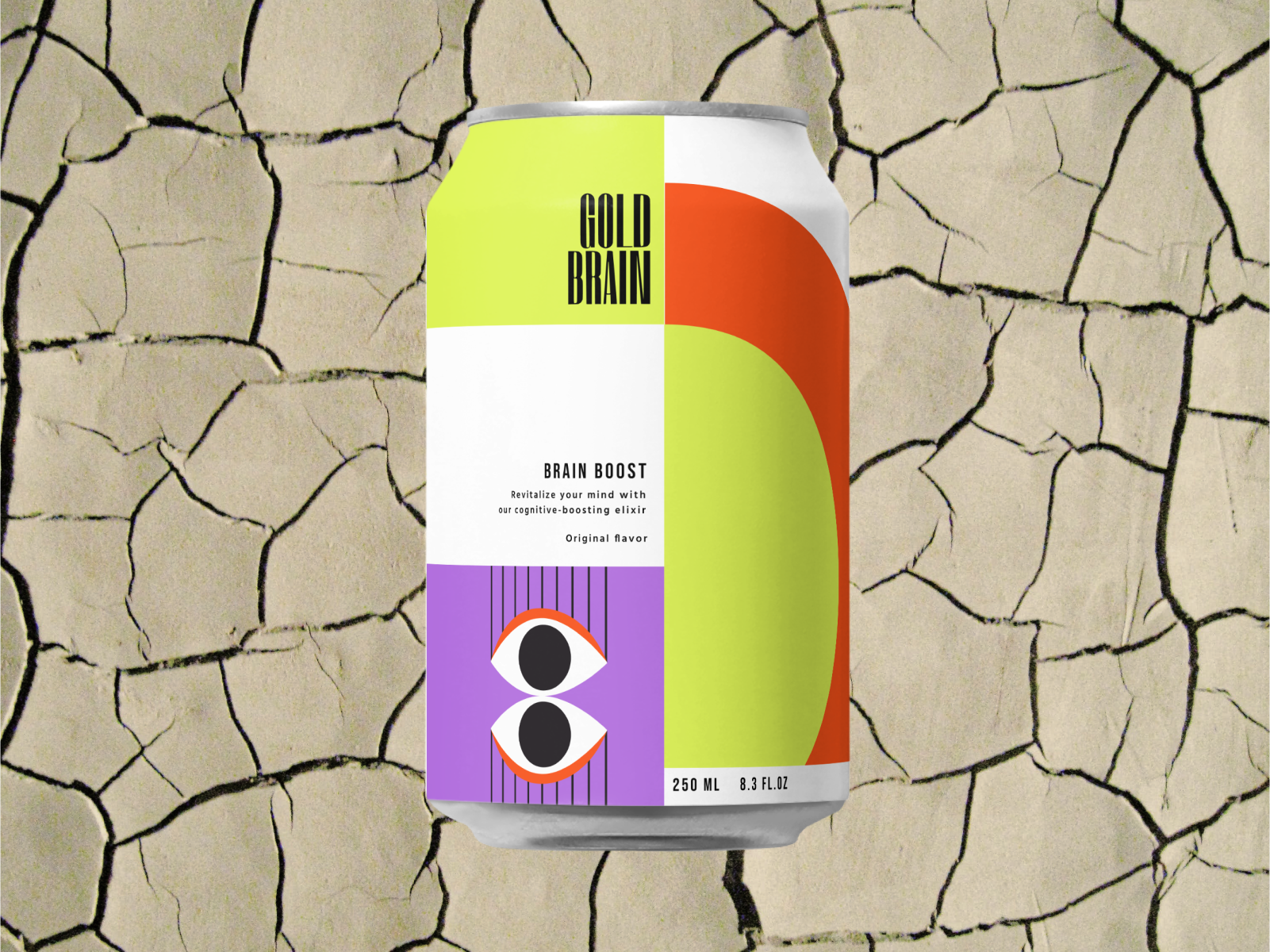 Gold Brain | Brain boost drink can | Packaging design beverage can design design box design can design graphic design packaging drink
