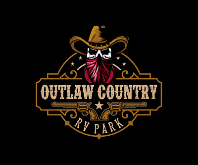 Wstern Themed RV Park Logo bandit classic logo outlaw vintage western
