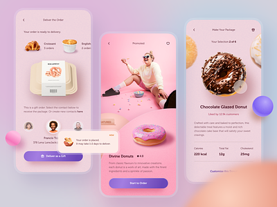 Bakery Order App app app design bakery business clean delivery ecommerce fast food food fresh light mobile mobile app mobile design order package pink shop web website