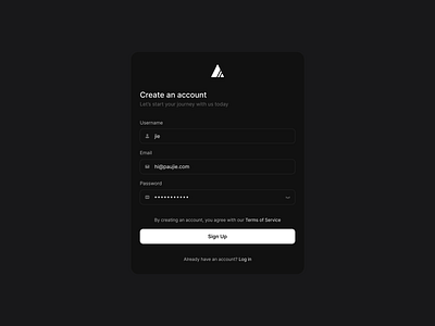 Sign Up Form 💌 challenge clean dark dark mode design exploration form inspiration minimalist register sign up ui uiux ux