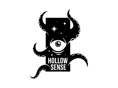 Hollow Sense abyss black blink cosmic cosmos door eldritch eye fiction graphic design hollow horror identity logo logotype lovecraft monster sense star tentacle