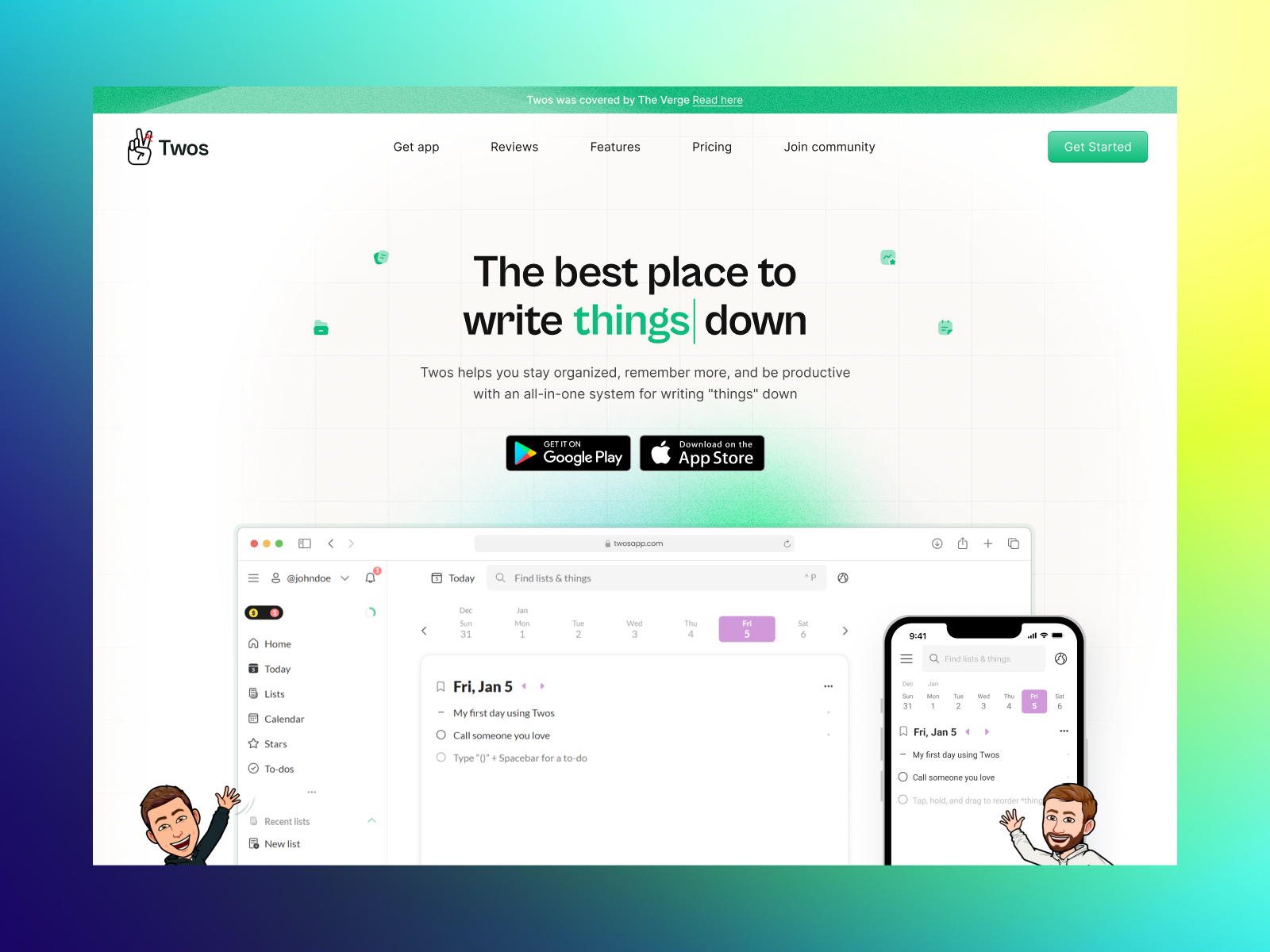 Twos Landing Page Hero Section branding design landing landing page modern ui web web design