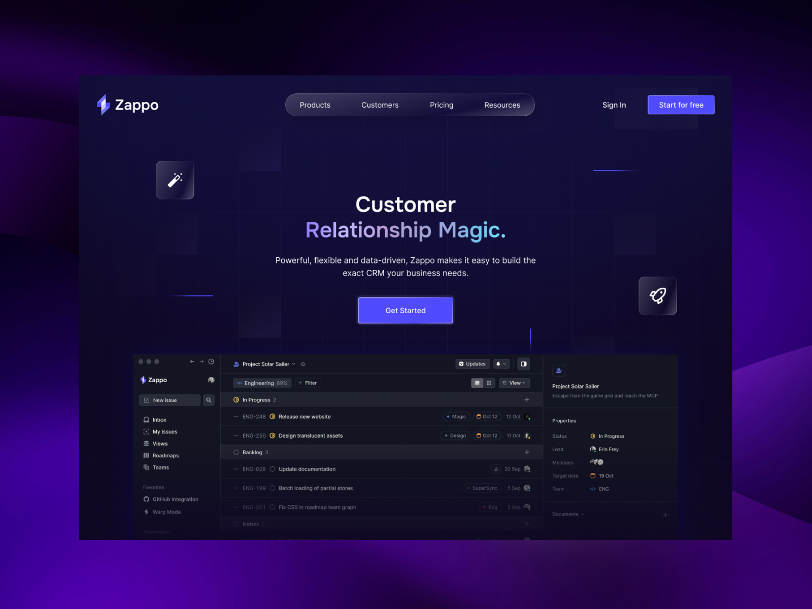 Sass Landing Page Hero Section branding dark dark theme landing page modern sass ui ui design web web design