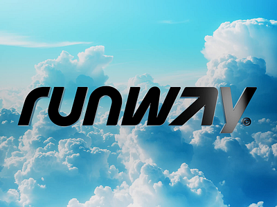 Runway 3D Logo 3d animation branding cinema4d experiment flight graphic design logo metal motion graphics redshift sky visual design