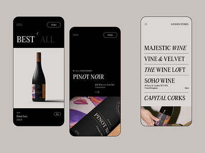 elegance of wine bn digital bndigital design landing mobile ui wine