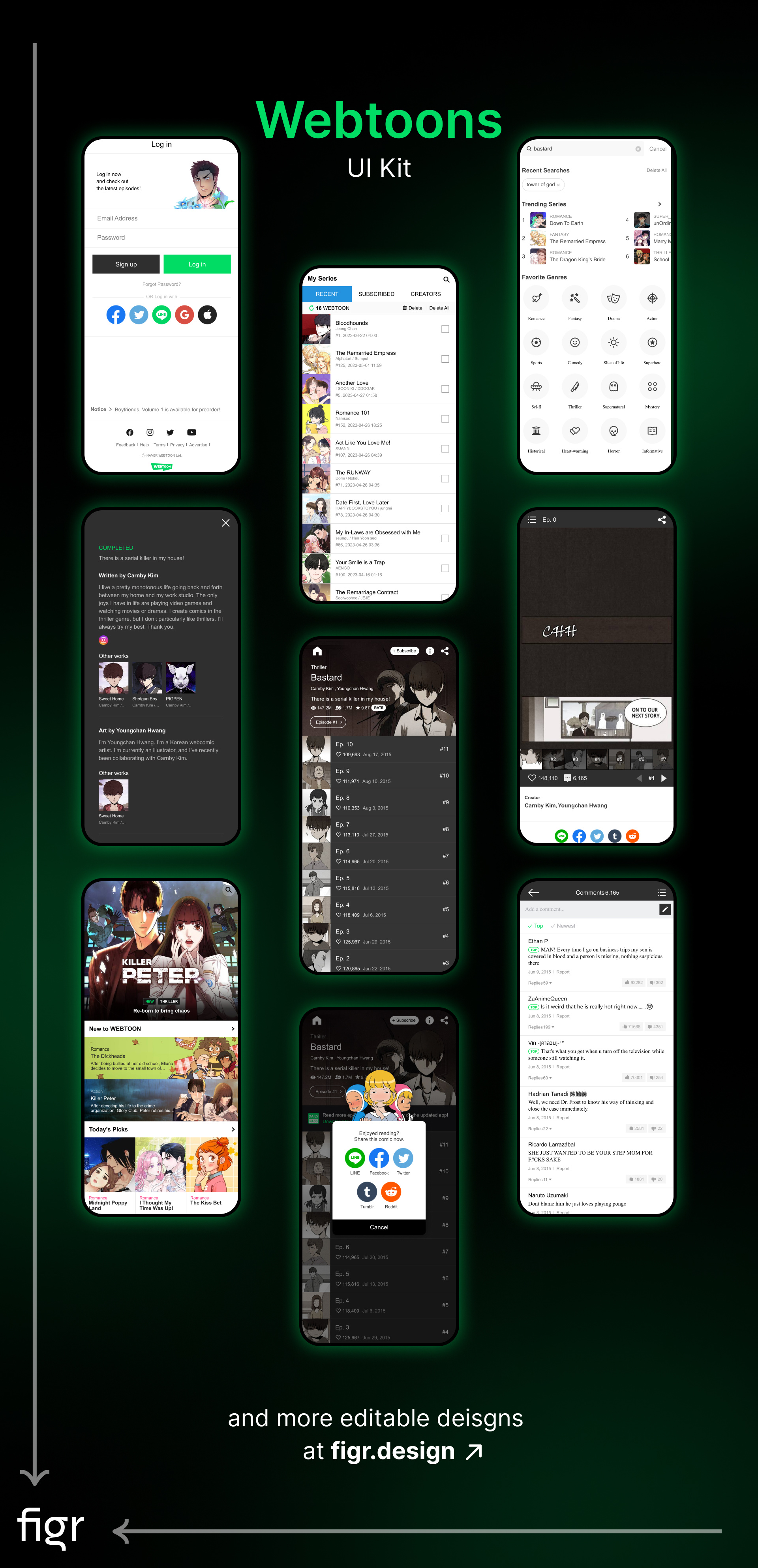 Make Webtoons UI your own by Figr Design on Dribbble