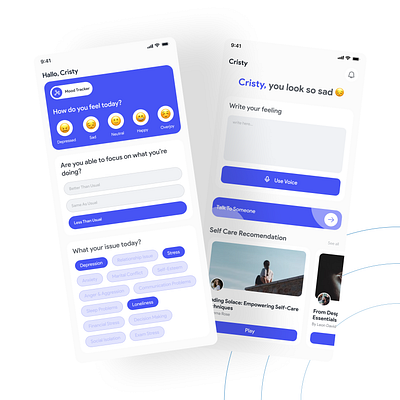 Mental Health Mobile App design figma mental health mobile app ui uiux user interface