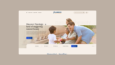 Flamingo - Resort Website Design hotel landingpage minimal resort travel website