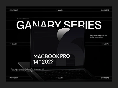 Ganary - Macbook Pro Dark Mockup branding design macbook macbook mockup mockup template ui web design