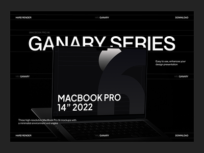 Ganary - Macbook Pro Dark Mockup branding design macbook macbook mockup mockup template ui web design