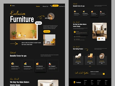 Furniture Landing Page Design bedroom chair decoration design furniture furniture landing page furnituredesign handmade home decor interiordesign landing page living room minimalistic pixelean sofa ui ui ux uiux website woodworking