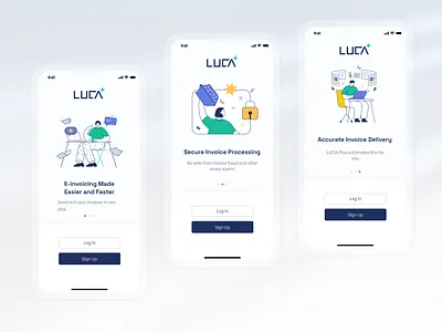 E-invoicing mobile app onboarding screen e invoicing illustration login mobile app onboarding