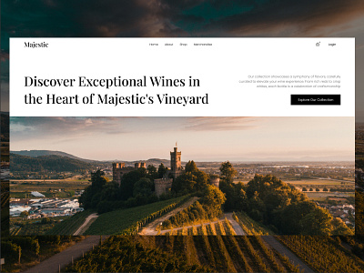 Wine Shop Website - Majestic Vineyard backyard black branding drinks flavors green logo minimalistic purple ui vineyard website wine wisky