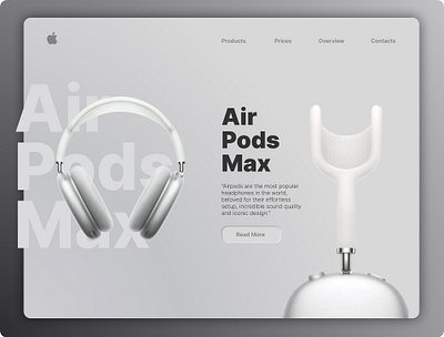 Air Pods Max Landing Page branding design figma graphic design homepage landing page logo ui ui design ui ux visual design web design website website design