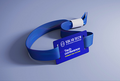 Bracelet Design for Tech Conference Event */ Solid Tech 3d bracelet design brand identity branding design event design graphic design illustration logo product design tipography vector