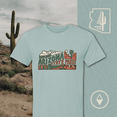 Arizona State Parks & Trails | Explore Arizona State Parks apparel design apparel graphics branding collection design graphic art graphic design hand drawn illustration logo merch design merchandise nature outdoor print design product design typography vintage