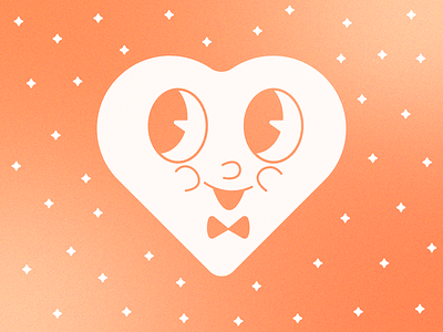 Peach fuzz Valentine graphic design heart illustration love peach fuzz print rubberhose valentine