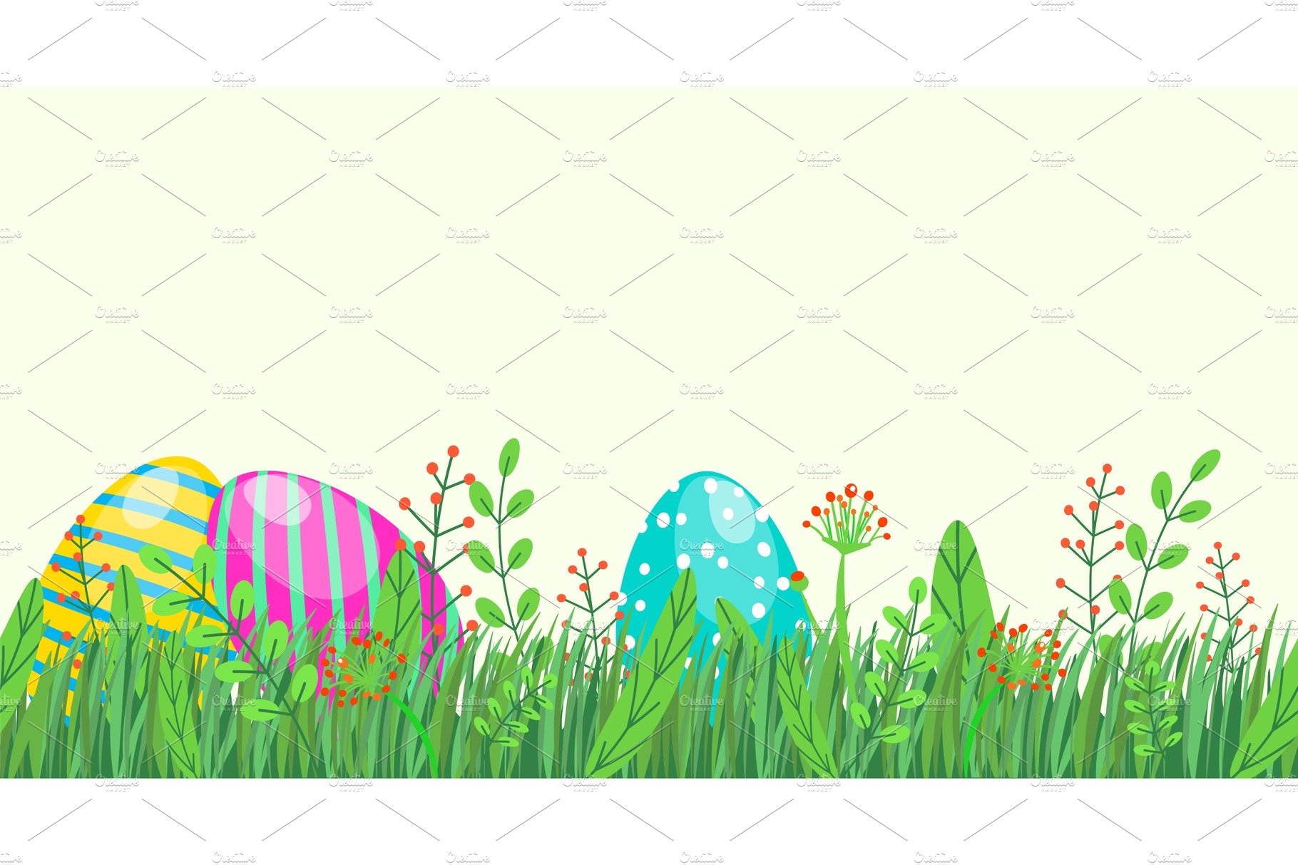 Easter seamless border with eggs by Татьяна Заец on Dribbble