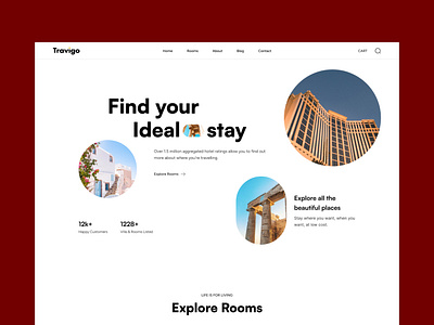 Travigo - Hotel Website Template apartment clean design hotel minimal rental resort room tour travel trip vacation webflow