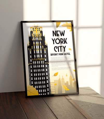 New York City Illustration Poster Vector artdeco graphic design illustration postcard poster vectorillustration vectorposter