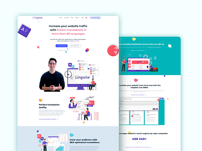 Linguise - Website Design illustration ui design uiux user interface web design website design