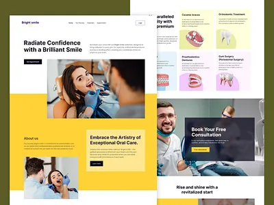 Brightsmile - Dental health website care clinic clinical dental dental care dentist doctor e commerce estetica home page implants landing page online shop oral health smile startup teeth ui ux webdesign website design