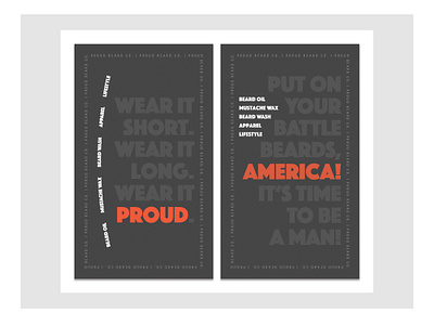 Proud Beard Co. | Logo & Print Design america beard beardcare everybeardastory fortworth graphic design illustration logo logodesign masculinity men menshealth pagelayout proudbeard scottymorris scottyofeden slogan texas