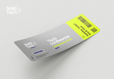 Event's Ticket Design * for a Tech Conference by Solid Tech 3d brand identity branding branding design design event design graphic design illustration logo ticket design vector