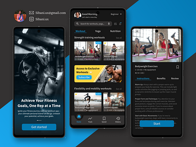 The Fitness App app design typography ui ux