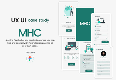 MHC Online psychotherapy app UX UI Case study case study online psychotherapy ui ux