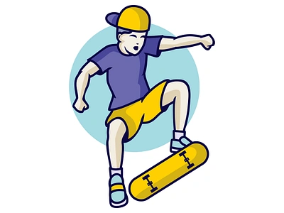 Teenage Skateboard Illustration activity adrenaline apparel boy cartoon challenge design drawing graphic design human illustration jump lifestyle male man outdoor skateboard sport teenager vector