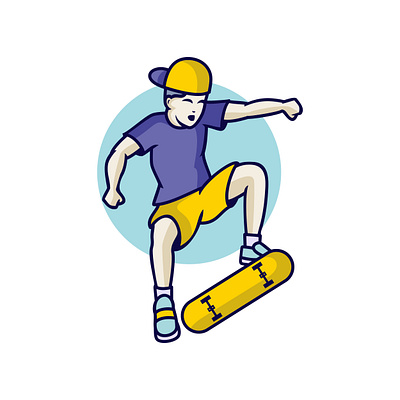 Teenage Skateboard Illustration activity adrenaline apparel boy cartoon challenge design drawing graphic design human illustration jump lifestyle male man outdoor skateboard sport teenager vector