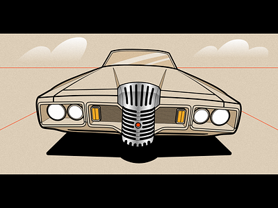 Songs for a road trip - unused header image for an infographic car character design flat graphic illustration infographic microphone music outline road stroke trip vector vehicle