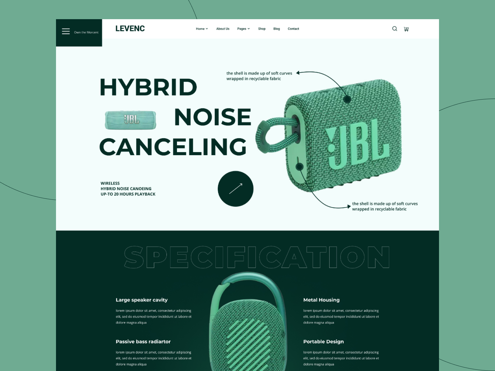 Levenc- Sound Speaker Landing pageWebSite Design: / Home Page UI by Md ...