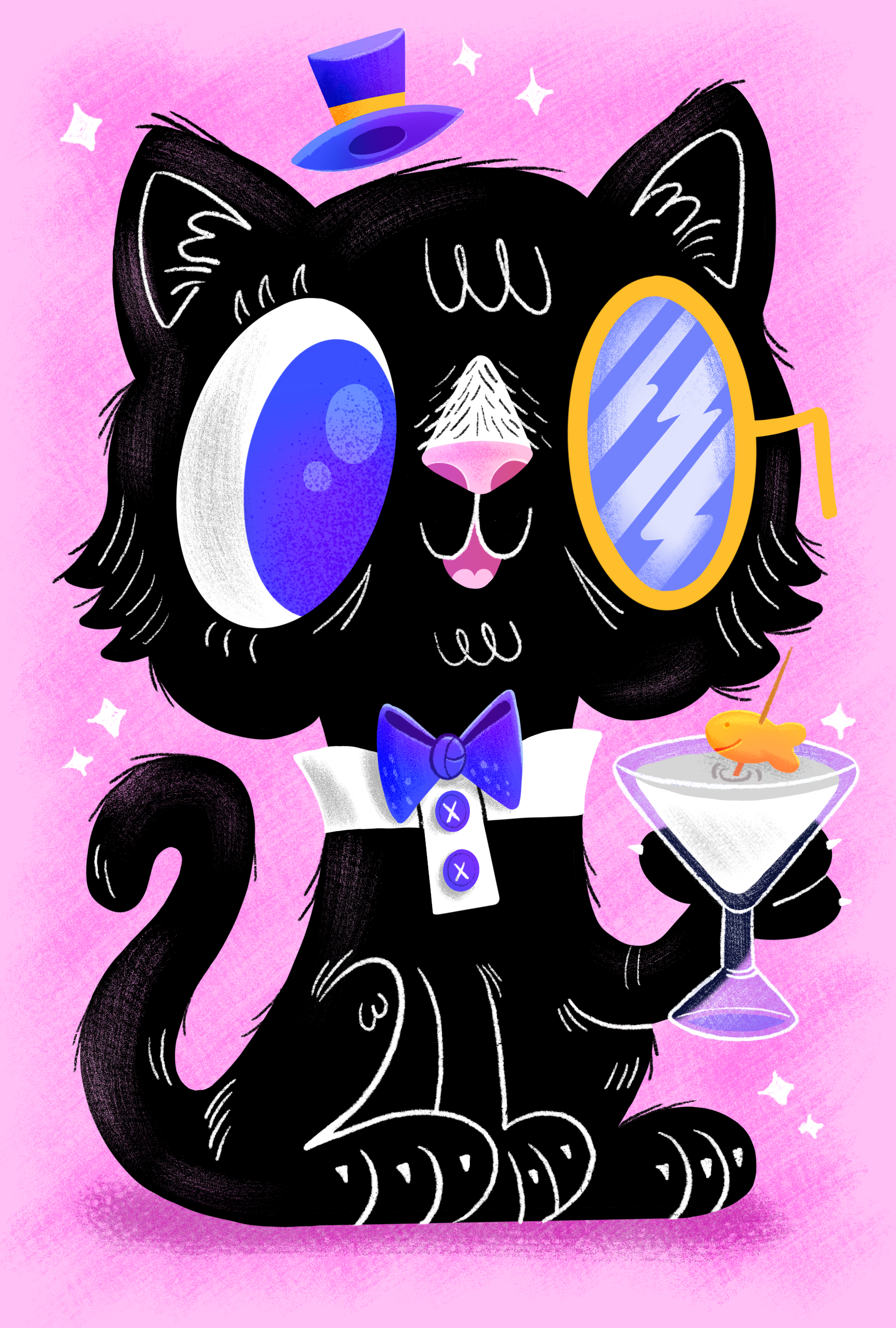 The Fanciest Cat cartoon illustration pet texture