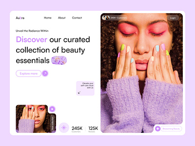 Cosmetic Beauty Website Header beauty cosmetic design figma figma design figma designer figmadesign graphic design header product typography ui ui desig ui inspiration ux ux design ux inspiration web web design website