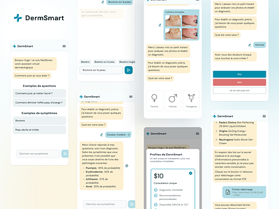 Dermatology AI chatbot | Web app ai blue chatbot dermatology design healthtech medical mobile ui web app web design yellow