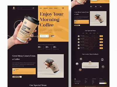 Coffee Shop Website Design animation app design coffee coffee landing page coffee store coffee webiste design graphic design landing page motion graphics online coffee online coffee store ui ux website website design