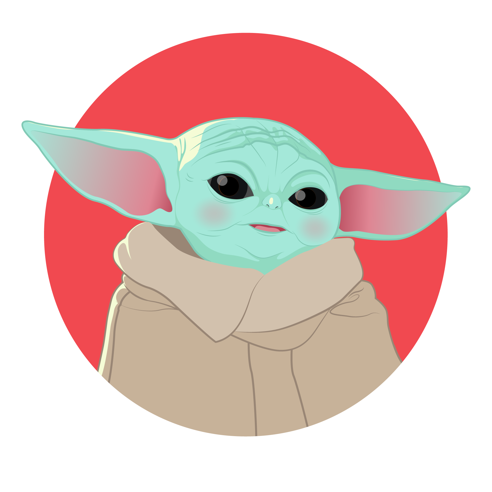 Grogu cartoon character design cute illustration mascot star wars vector