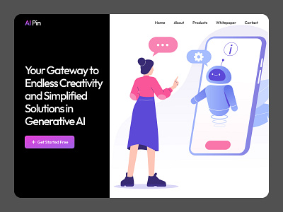 Generative AI Landing Page landing web design