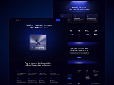 Tech website | Homepage agency blue dark dark mode design desktop graphic design software development tech ui web design website