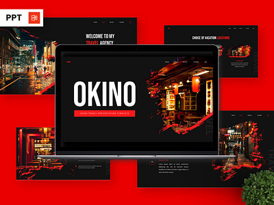 Okino - Travel Powerpoint Templates infographic portfolio powerpoint presentation street template trip