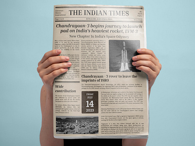 Retro style Newspaper Design chandrayan india newspaper design retro ui