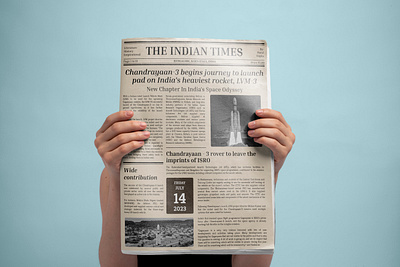 Retro style Newspaper Design chandrayan india newspaper design retro ui
