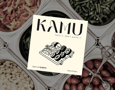 KAMU - Taste it don't waste it brand branding logo restaurant visualdesign