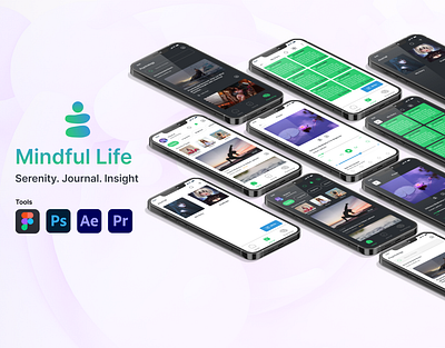 Mindful Life | Mobile App UI/UX Case Study animation app branding meditations mobile app product design ui ui ux ux