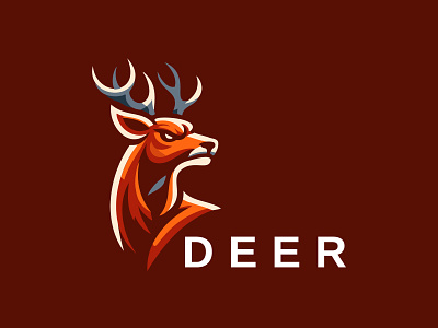 Deer Logo animal animals app branding creative logo deer head deer logo design forest graphic design hunting jungle logo minimal logo modern rustic typography ui ux vector