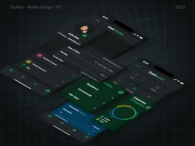 SkyRise - Mobile App Design Exploration app design design landing page mobile app portfolio ui web design