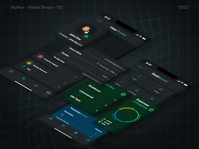 SkyRise - Mobile App Design Exploration app design design landing page mobile app portfolio ui web design