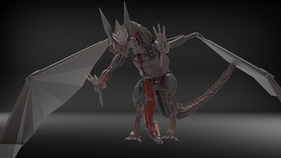 ✦ mecha dragon concept ✦ 3d character concept art dragon mecha nft